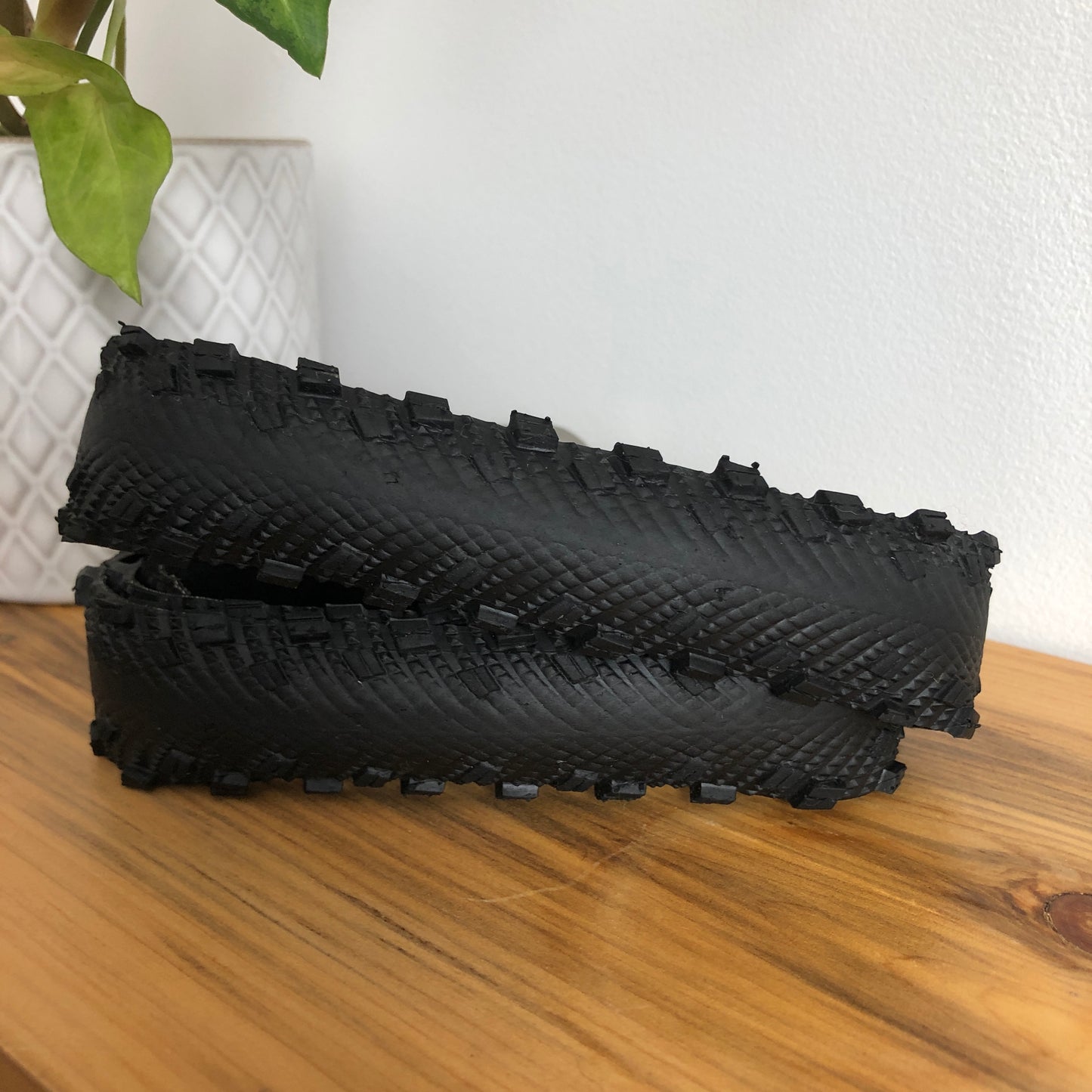 2210 - Recycled Bicycle Tire Belt: Soft & Edgy