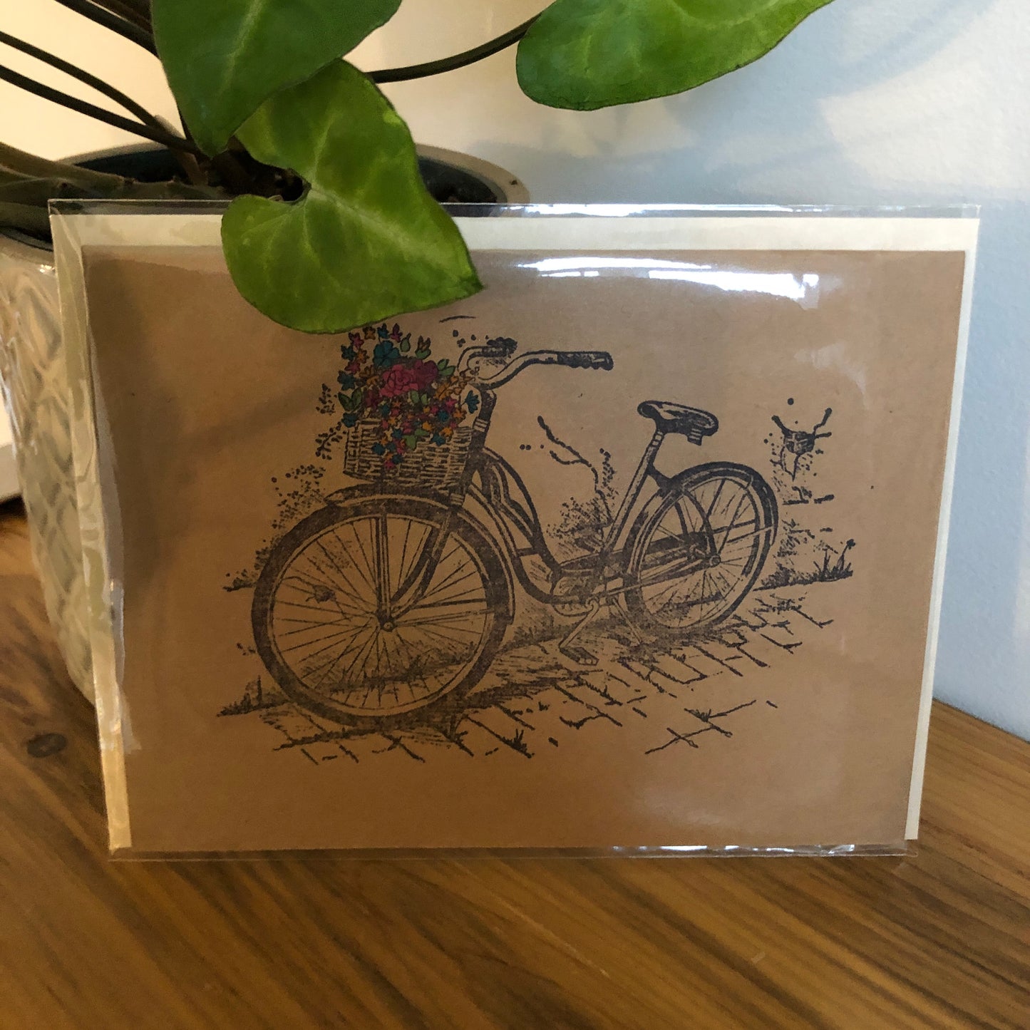 Greeting Card: Bike & Basket (Blank Inside)